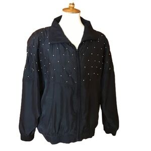 Vintage 90s black silk jacket